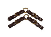 Pelham straps with ring / pair noisette