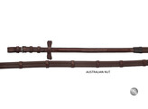 Rubber grip reins with stoppers - FS australian nut