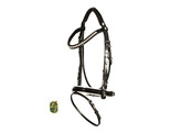 Bridon ROCKY musserolle dressage cuir verni