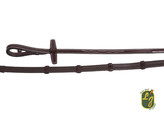 Rubber grip reins NEW PRO - brass buckles - 16mm - - brass buckles FS black