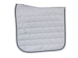 Saddle pad white / white and black cord pipings