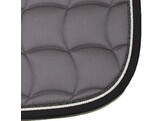Saddle pad grey - grey and white cord pipings  black band - All purpose