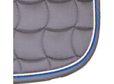 Saddle pad grey/white and royal blue cord piping - All purpose