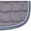 Saddle pad grey/white and royal blue cord piping - Dressage