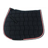 Saddle pad black / white and red cord pipings