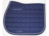 Saddle pad navy/navy and white cord pipings - Pony