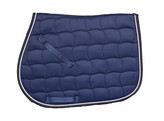 Saddle pad navy/navy and white cord pipings - Pony