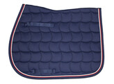 Saddle pad navy/white and red cord pipings - Pony